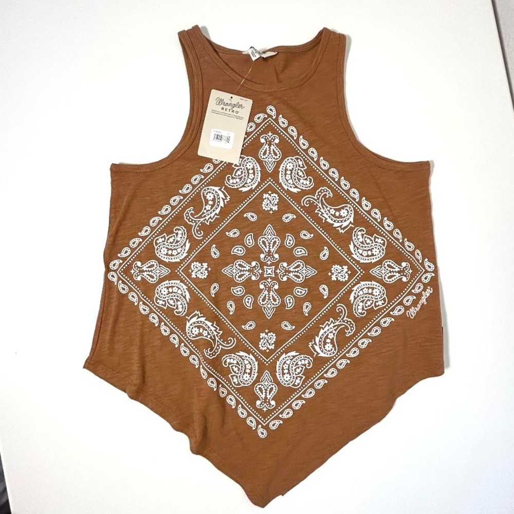 NWT Wrangler Retro Women's Cowgirl Bandana Sleeveless Tank‎ Top size small